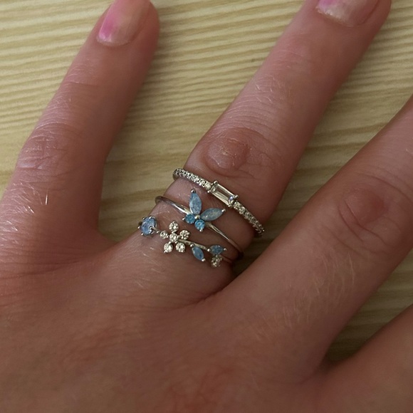 Set of 3 sterling silver gem rings - Picture 5 of 5